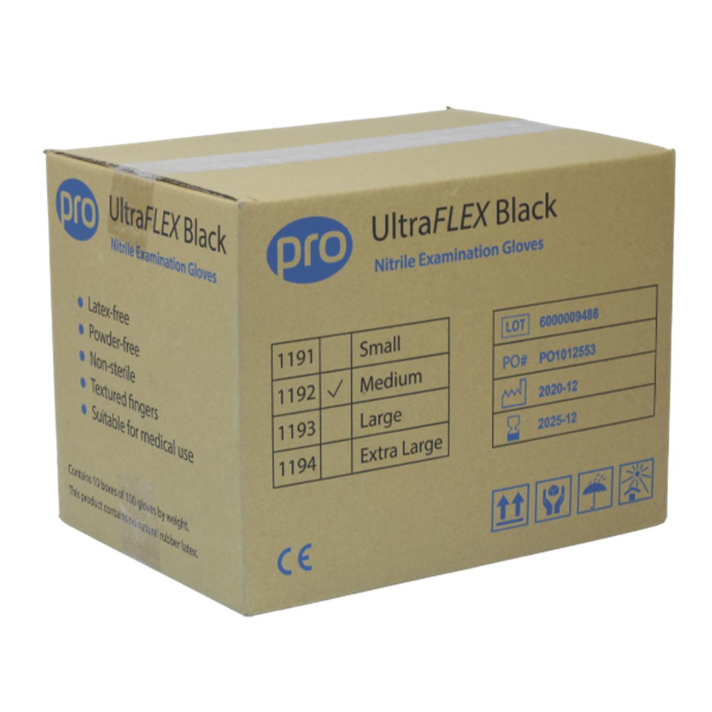 PRO UltraFLEX Black Nitrile Gloves (Qty 100)