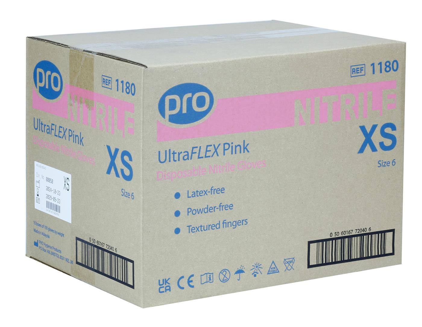 PRO UltraFLEX Pink Nitrile Gloves (Qty 100)