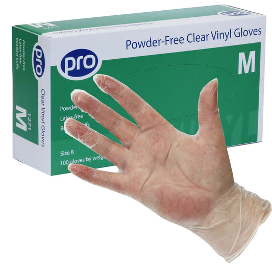 PRO Powder Free Vinyl Gloves (Qty 100)