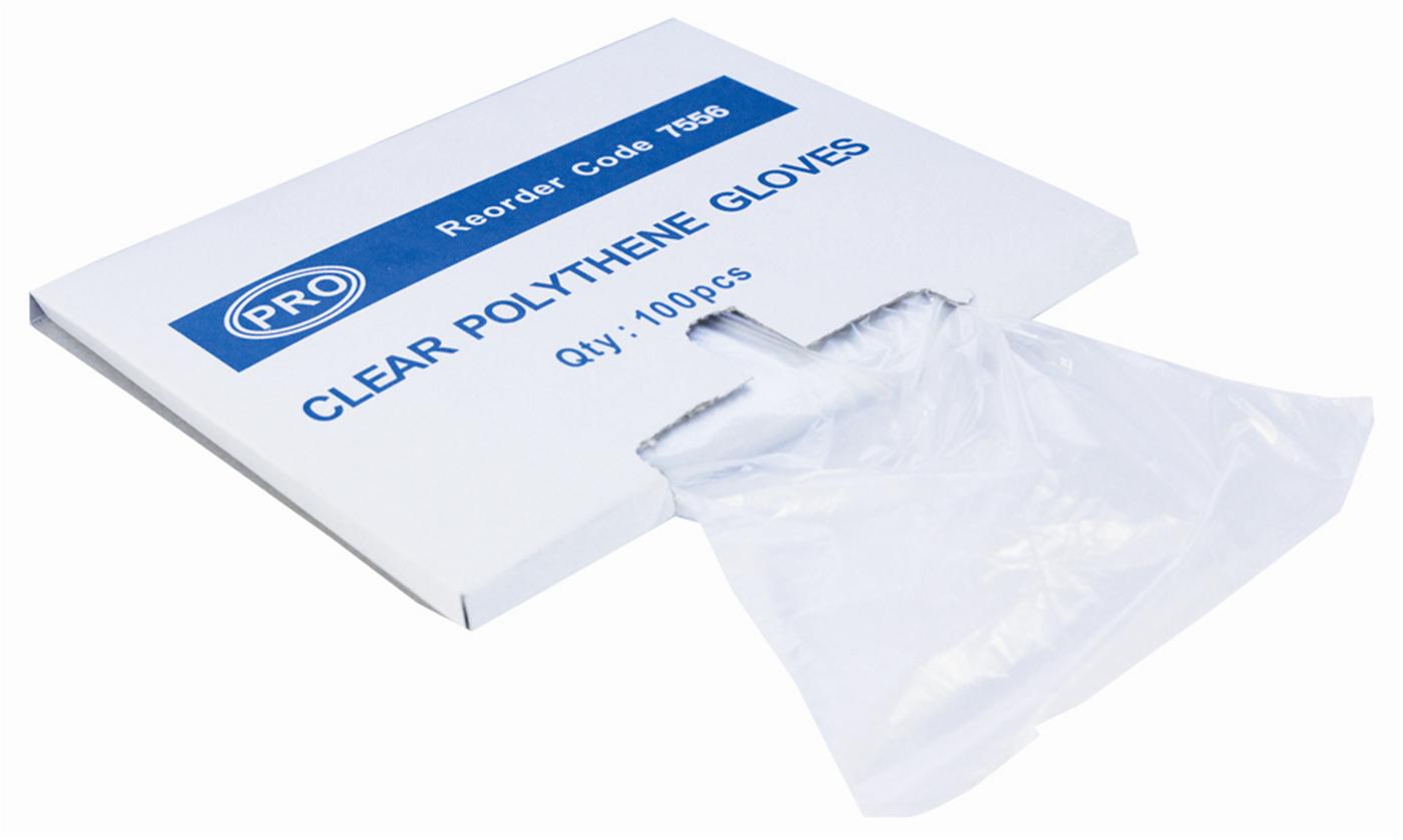 PRO Clear Poly Gloves (Qty 100)