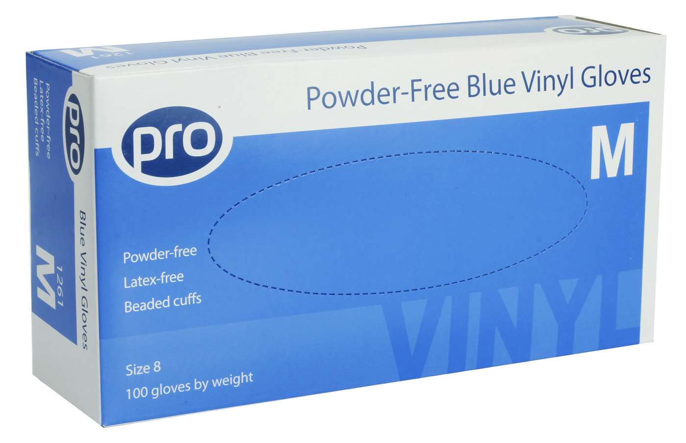 PRO Powder Free Blue Vinyl Gloves (Qty 100)