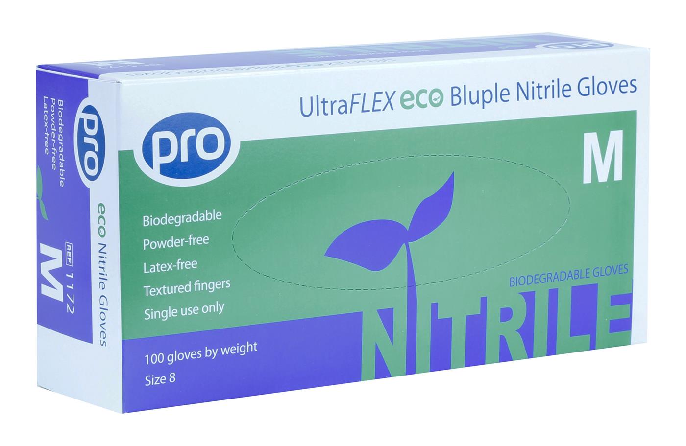 PRO UltraFLEX Biodegradable Bluple Nitrile Gloves (Qty 100)