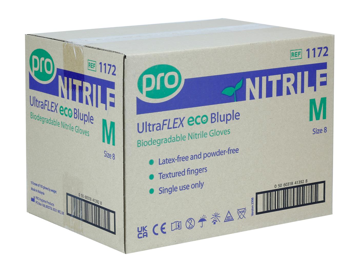 PRO UltraFLEX Biodegradable Bluple Nitrile Gloves (Qty 100)