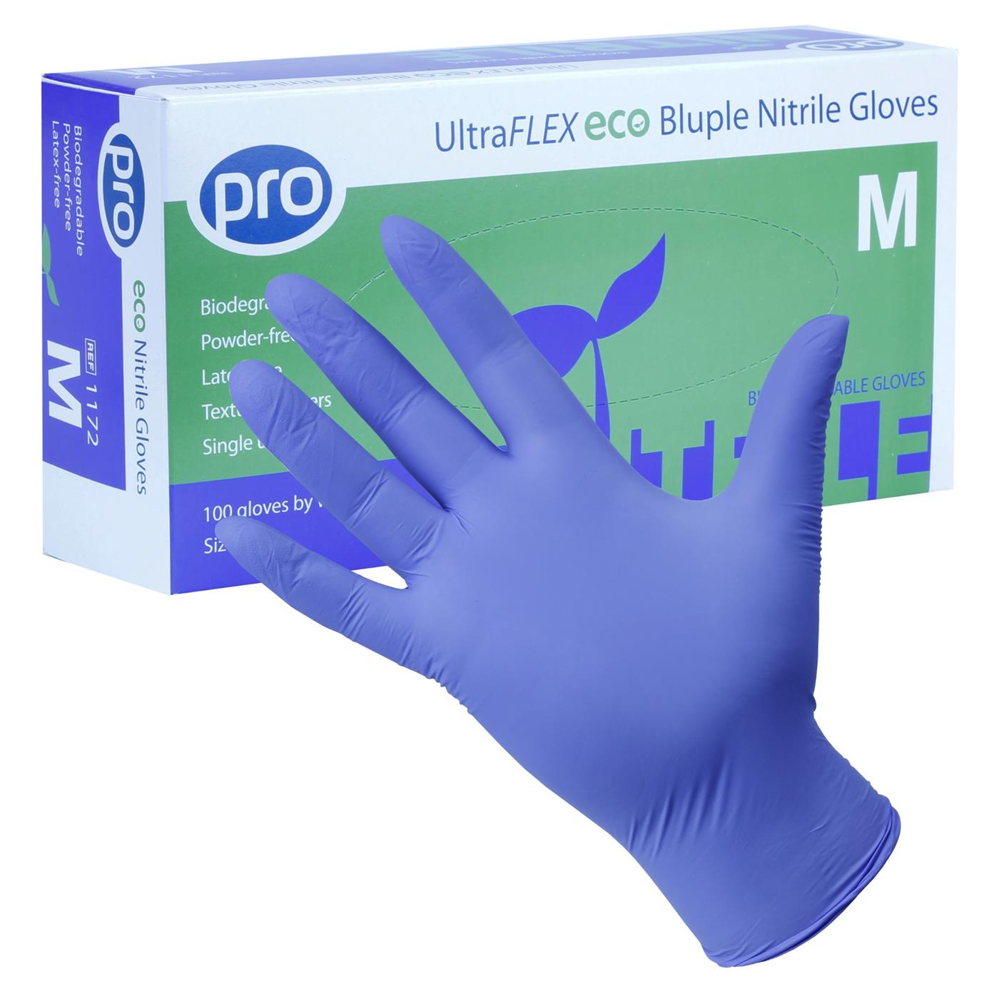 PRO UltraFLEX Biodegradable Bluple Nitrile Gloves (Qty 100)