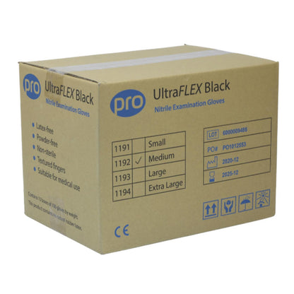 PRO UltraFLEX Black Nitrile Gloves (Qty 100)